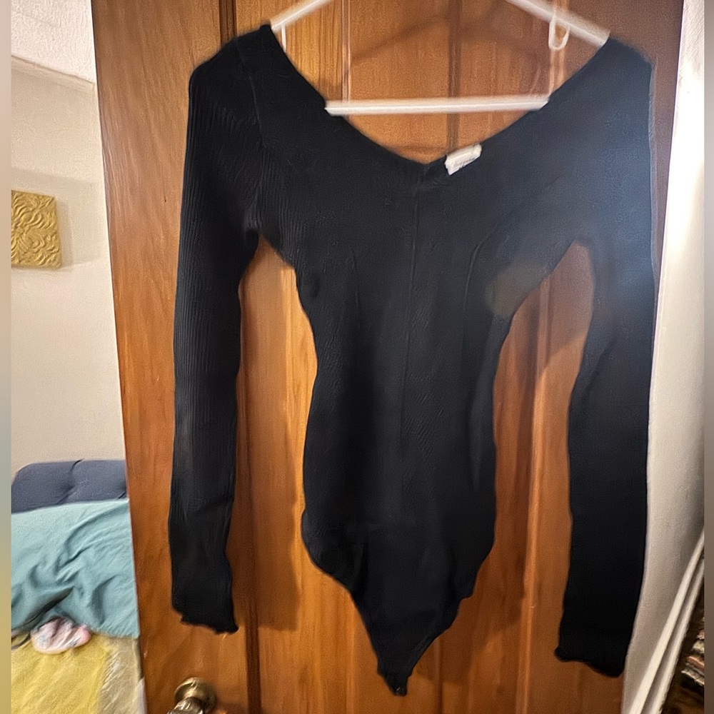 Abercrombie & Fitch Black Knit Bodysuit Sweater